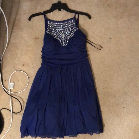 macy's blue homecoming dress